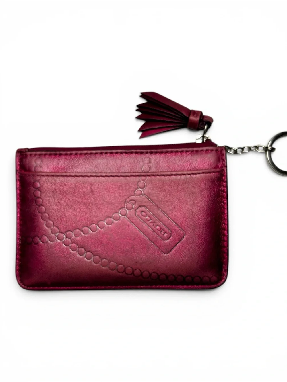 Coach Y2K Metallic Pink Key Pouch Coin Purse Card Holder